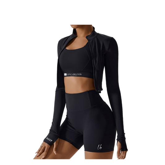 LewaFIT Midnight Black Short Set